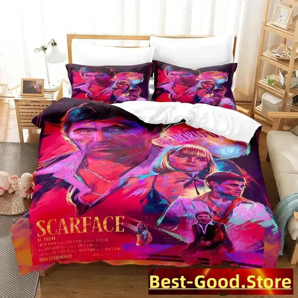 SCARFACE MOVIE Beding Set Single Twin Ful Quen King-Sized Dimensionsd Dimensions Bed Linen Set Adult People Kid Bedrom Duvetcover Sets Anime