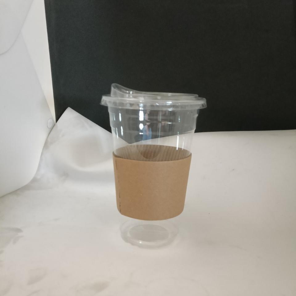 20 Sets 16/20/24OZ Clear Plastic Cups with Lids Straws Sleeve for Cold Drinks Juice Smoothie Coffee Huge Disposable Cups 1L