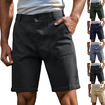 Men's Summer Cotton Workwear Pants Washed Casual Sports Shorts
