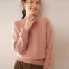 Lekasha Women's Cashmere Cable Knit Sweater - Loose Fit & Slimming Base Layer, Half-High Neck, Autumn/Winter.