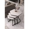 Master Hexagon Black Metal Black Glass 3-piece Nesting Table