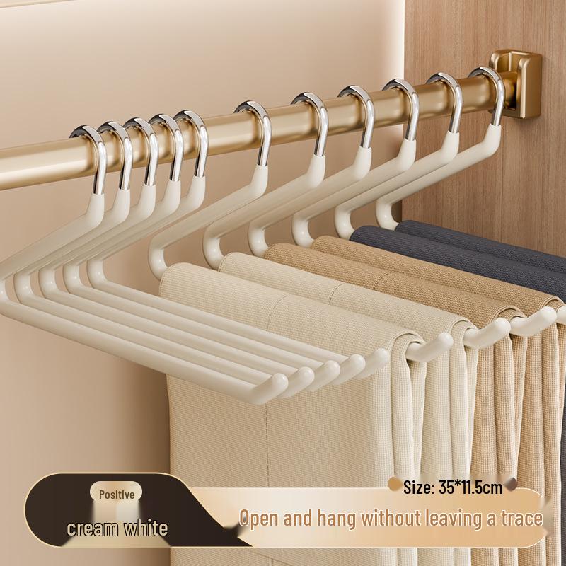 Goose-shaped Trouser Rack: Non-slip Z-shaped Hanger with Seamless Clips for Space-saving Wardrobe Storage.