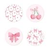 4/6pcs Round Wooden Cat Coaster Waterproof Insulation Pad Sweet Coffee Cup Mat  For Coffee Table