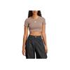 adidas Originals Essentials Brand Logo Skin-Friendly Comfortable Short Sleeve T-Shirt Women T-Shirts Brown JC9030