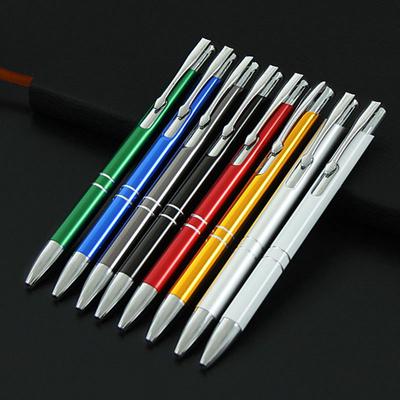 Stylos à bille à boîtier métallique Stylo à bille rétractable pour bureau, école, papeterie