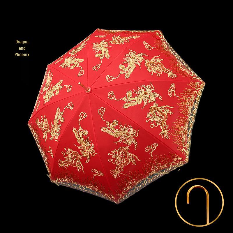 Red Chinese Wedding Umbrella for Bride's Welcome and Dowry