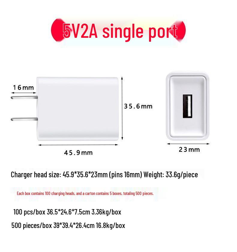 5V 2A USB Charger 3C Certified Single-Port 10W Fast Charger for Android Devices