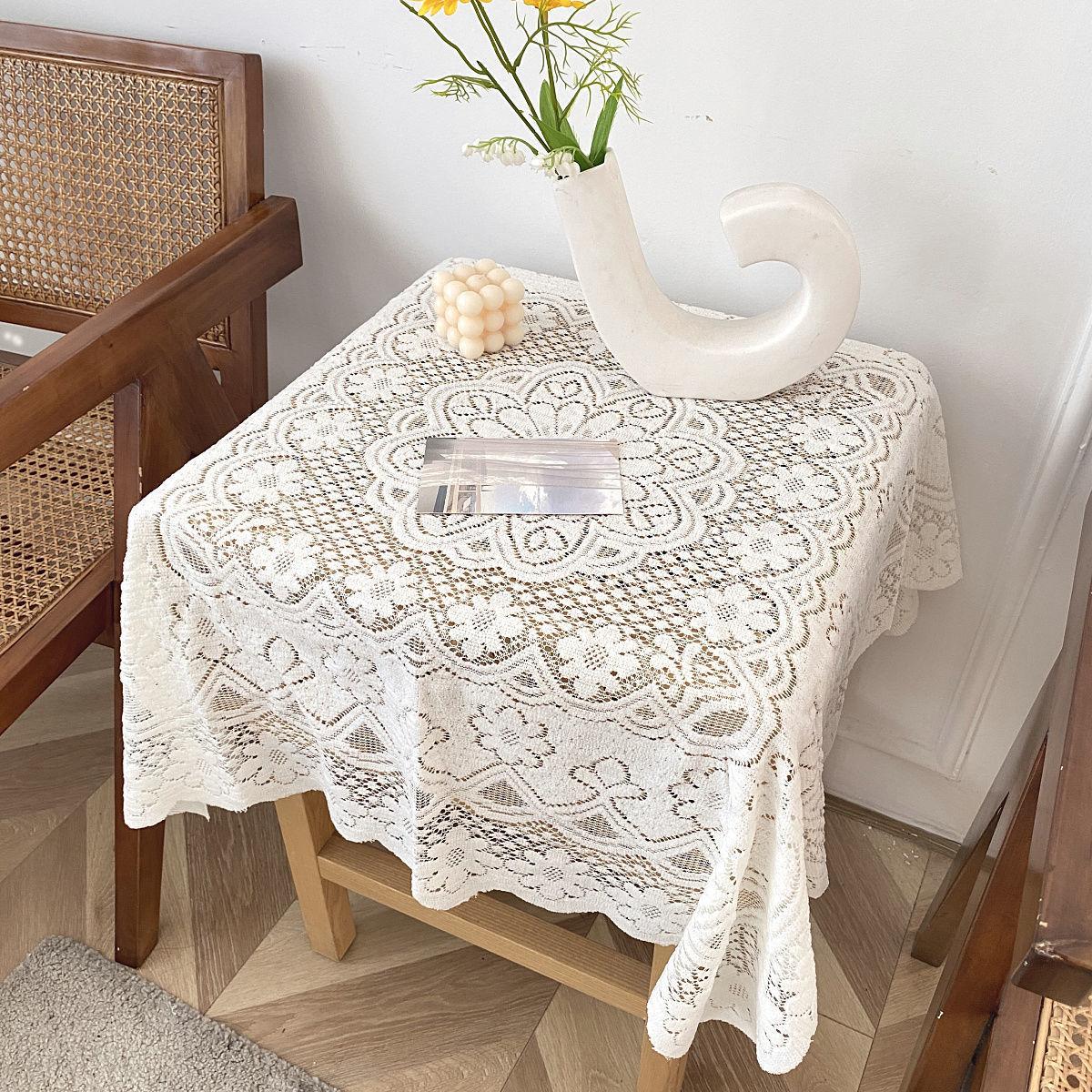 

Retro Lace Tablecloth French Minimalist Romantic Art Tea Table Round Table Cover Picnic Tablecloth Table Mat Po Decoration 60x60cm (Diameter) белый