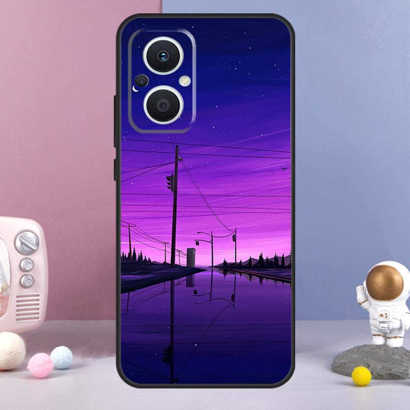 Coque esthétique violette Pour OPPO Find X3 Neo X2 Lite X5 X6 Pro OPPO Reno 10 8 8T 5Z 2Z 4Z 4 5 6 7 Lite Coque