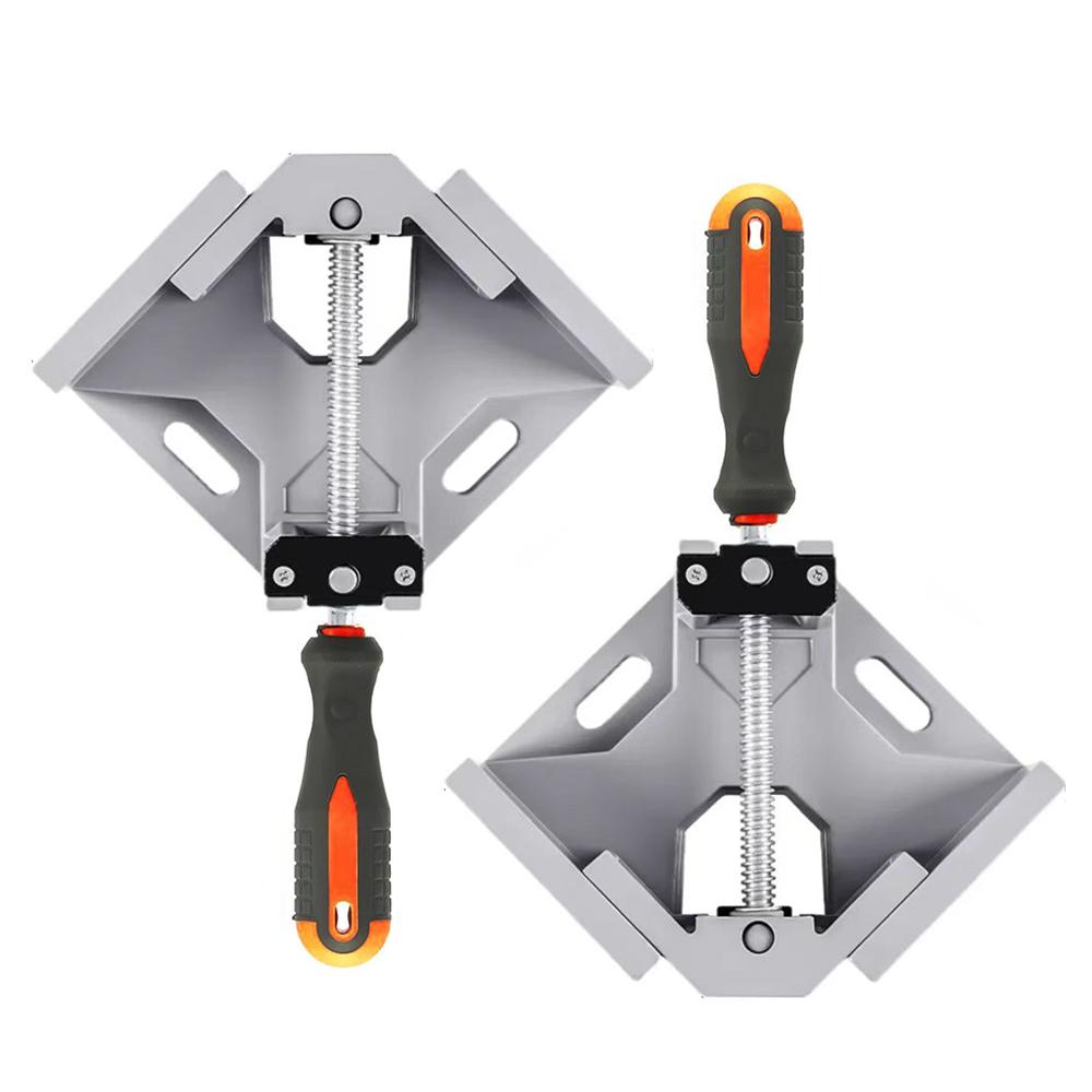 90-Grad-Rechtwinkel-Klammerzwinge Einhand-Aluminiumlegierung Eckzwinge Holzbearbeitung Bilderrahmen-Klammer Rechtwinkliger Ordner