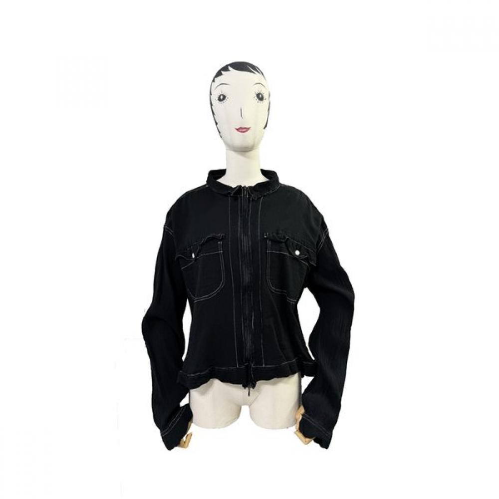 La Vita Junko 100 Cotton Pleated Jacket Cqfjk003 BK