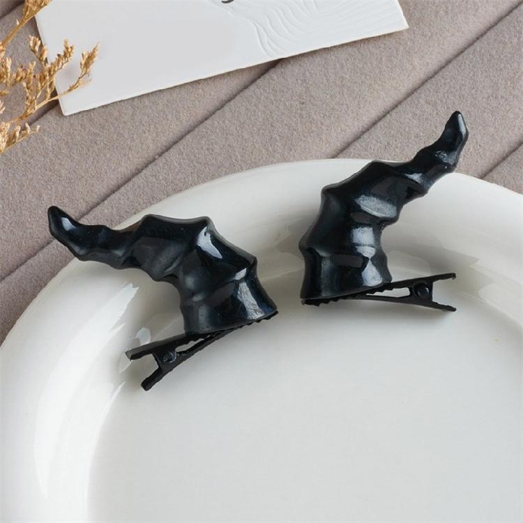 Barrettes Mini Dragon Horn for Girl Halloween Theme Parties Devil Hair Clip