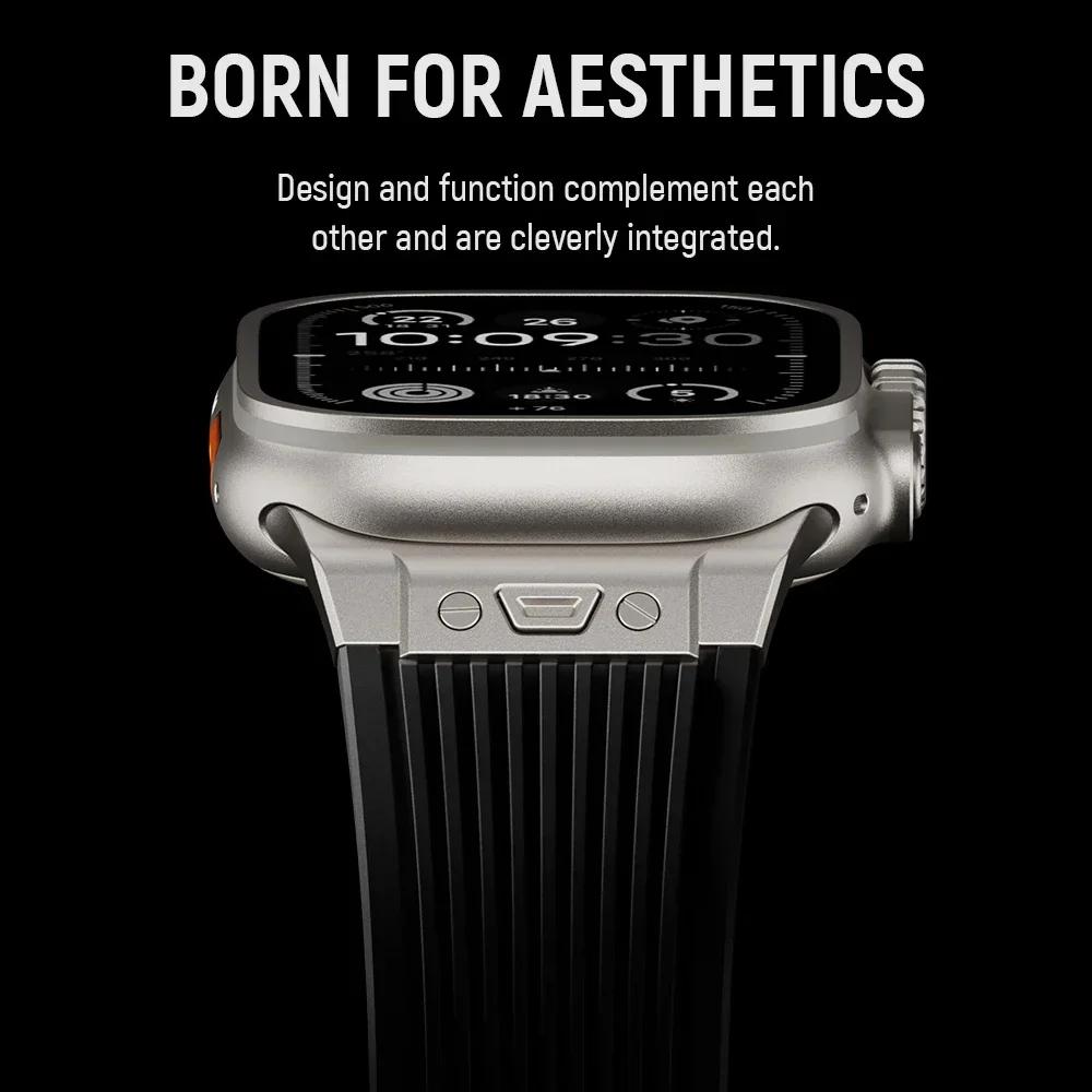 Silicone Sports Strap for Apple Watch Ultra 2/1 49mm Series 10 9 8 7 46mm 45 44 Rubber Band for iWatch 6 5 4 3 Se 44mm 42mm