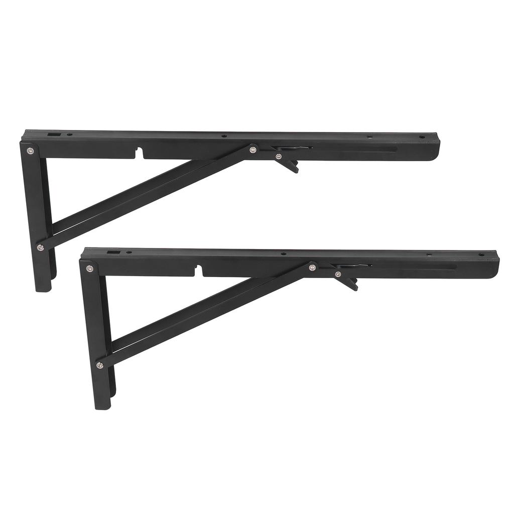2Pcs Fold Bracket Stainless Steel Strong Bearing Simple Stylish Wall Mount Triangle Shelf Bracket