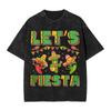 Men Women Tshirt Lets Party Fiesta Washed Tshirts Trendy Cool  Summer Tees Y2k Retro Print Cotton Clothing New Arrival