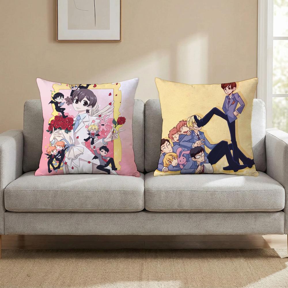 O-Ouran High School ANIME Cushion Cover Multi-Scene Pillow Cover for Home & Car - Reversible, Soft & Durable for Daily Use