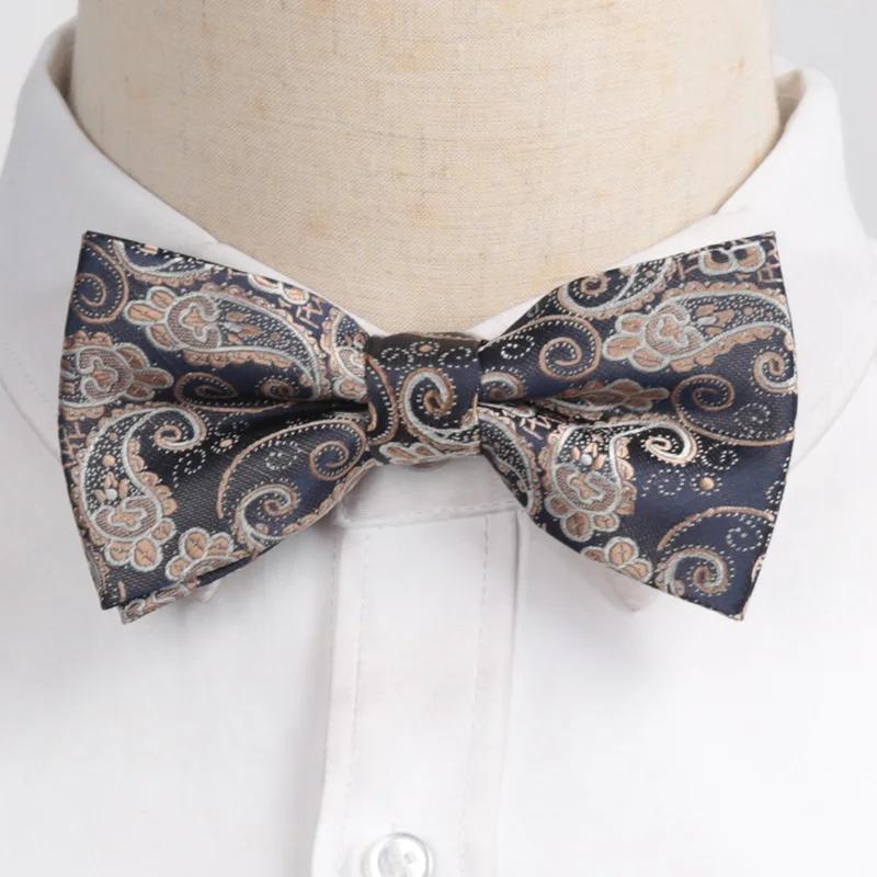 

Classic Black Men Bow Ties Fashion Polyester Bowtie Woven Dot Checked Stripped Butterfly Wedding Dress Mens Formal Dog Butterfly
