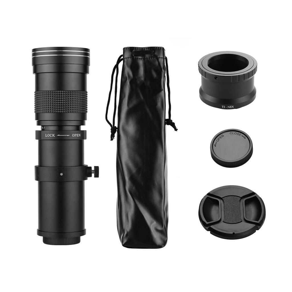Kamera MF Süper Telefoto Zoom Lens F/8.3-16 420-800mm T Montajlı, NEX montajlı Adaptör Halkalı