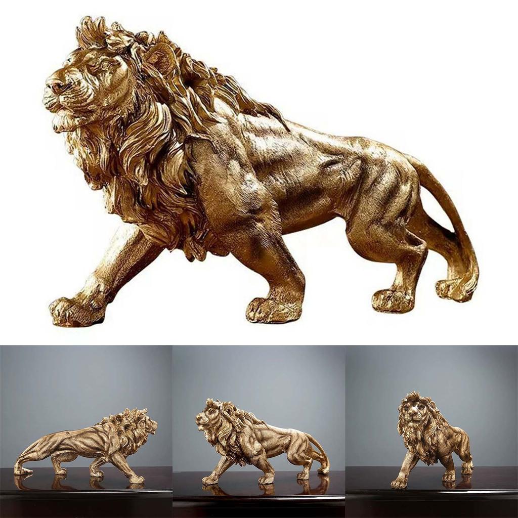Lion Sculpture Beautifully Crafted Resin Figurine Statue Creative Desktop Home Ornament Decor for Farm House Decoration