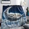Small animal sleep clouds Print Flannel Blanket,High quality Comfortable for All Seasons,Home Decor,Warmth and Comfort,Perfect for Christmas Gifts