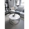 Planet Coffee Table Black Leg, White Glass