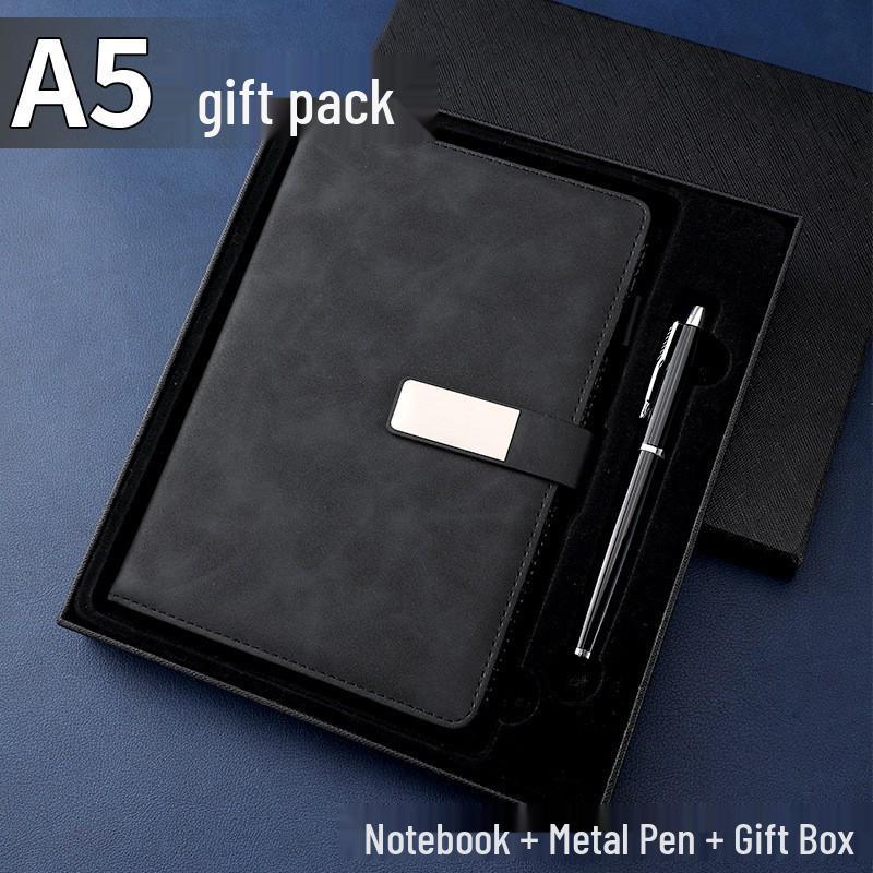 Custom Logo A5 Notebook with Buckle - Learning Planner, Office Business Stationery, Record Book, Gift Box