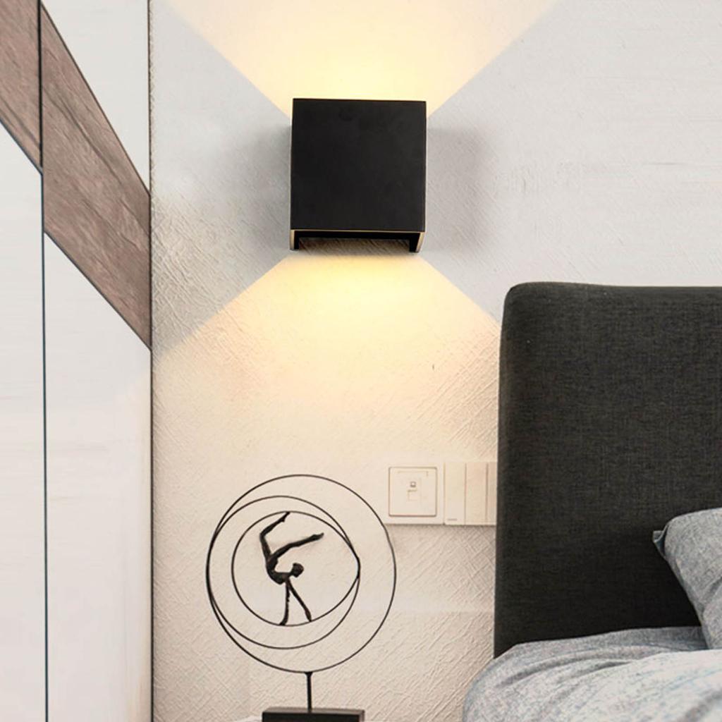 6W LED Quadratisches Auf- und Ablicht Modernes Wohnzimmer Schlafzimmer Wandleuchte Einstellbarer Leuchtwinkel