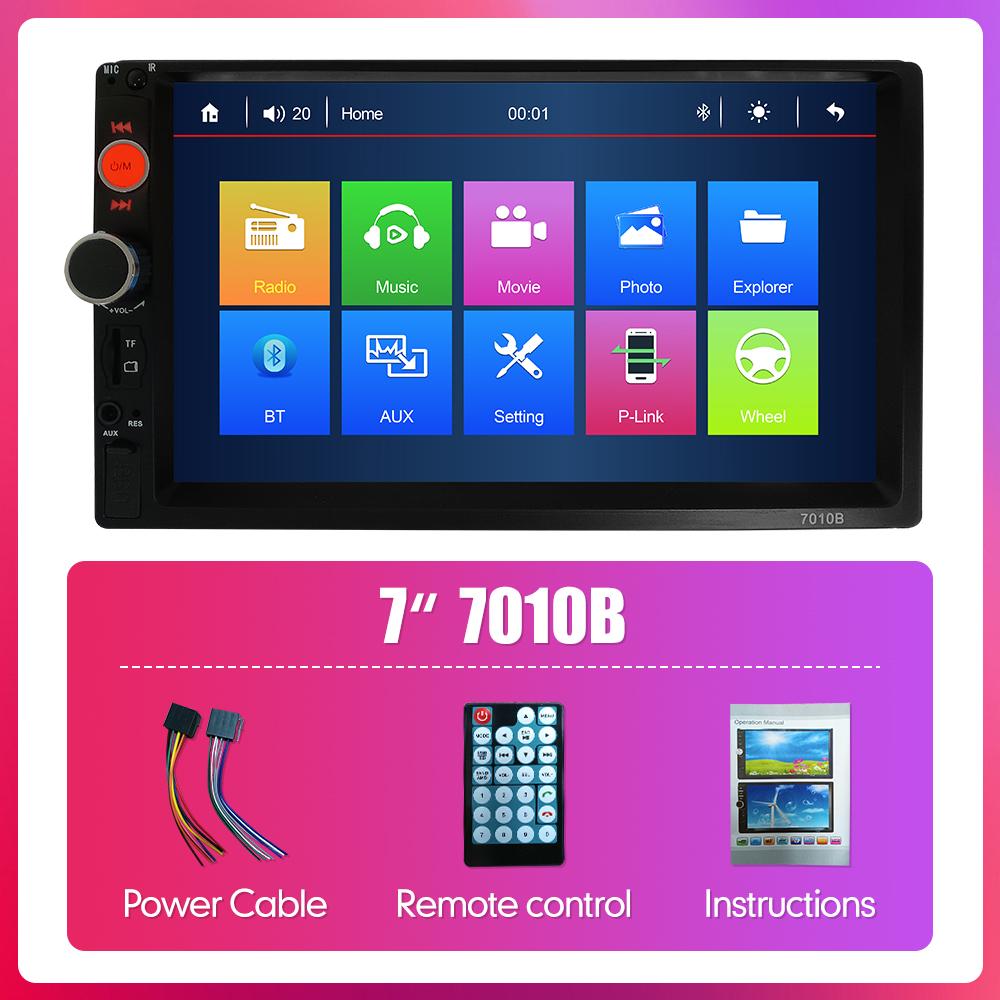 7010B  7012B 7018B 7023 7  Touch Screen Car Radio Double Din Car Stereo MP5 MP3 Player with Bluetooth FM/USB/AUX 7010B