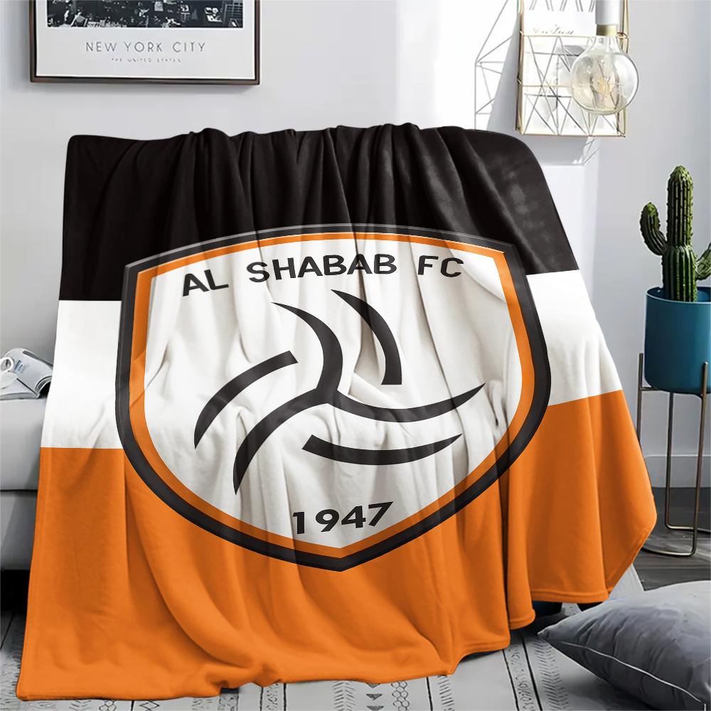 1PC Al-Shabab FC Print Flannel Blanket, High quality All Seasons, Home Decor, Warmth and Comfort, Perfect for Christmas Gifts