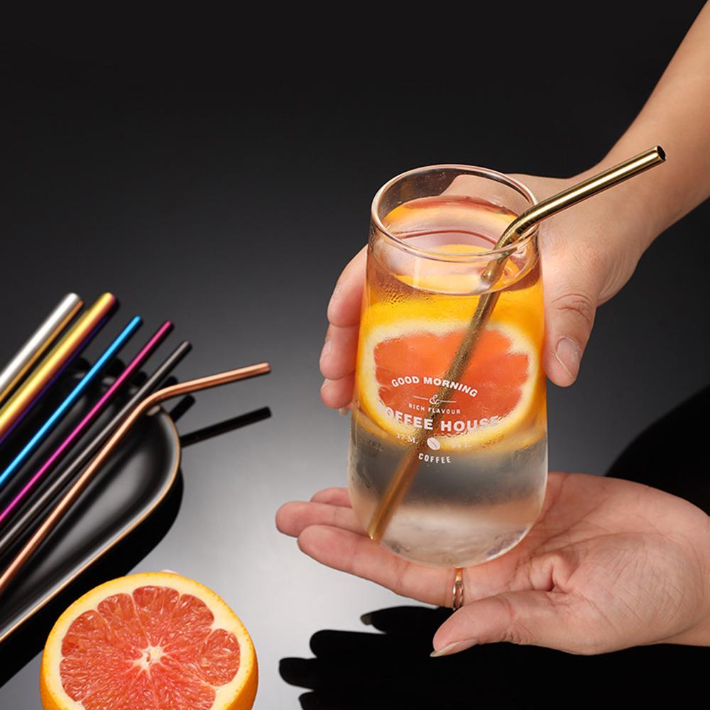 Set di 9 Cannucce Riutilizzabili Cannucce Metalliche Cannucce in Acciaio Inossidabile 304 per Caffè Latte Bar Accessorio Festa Cannuccia da Cocktail