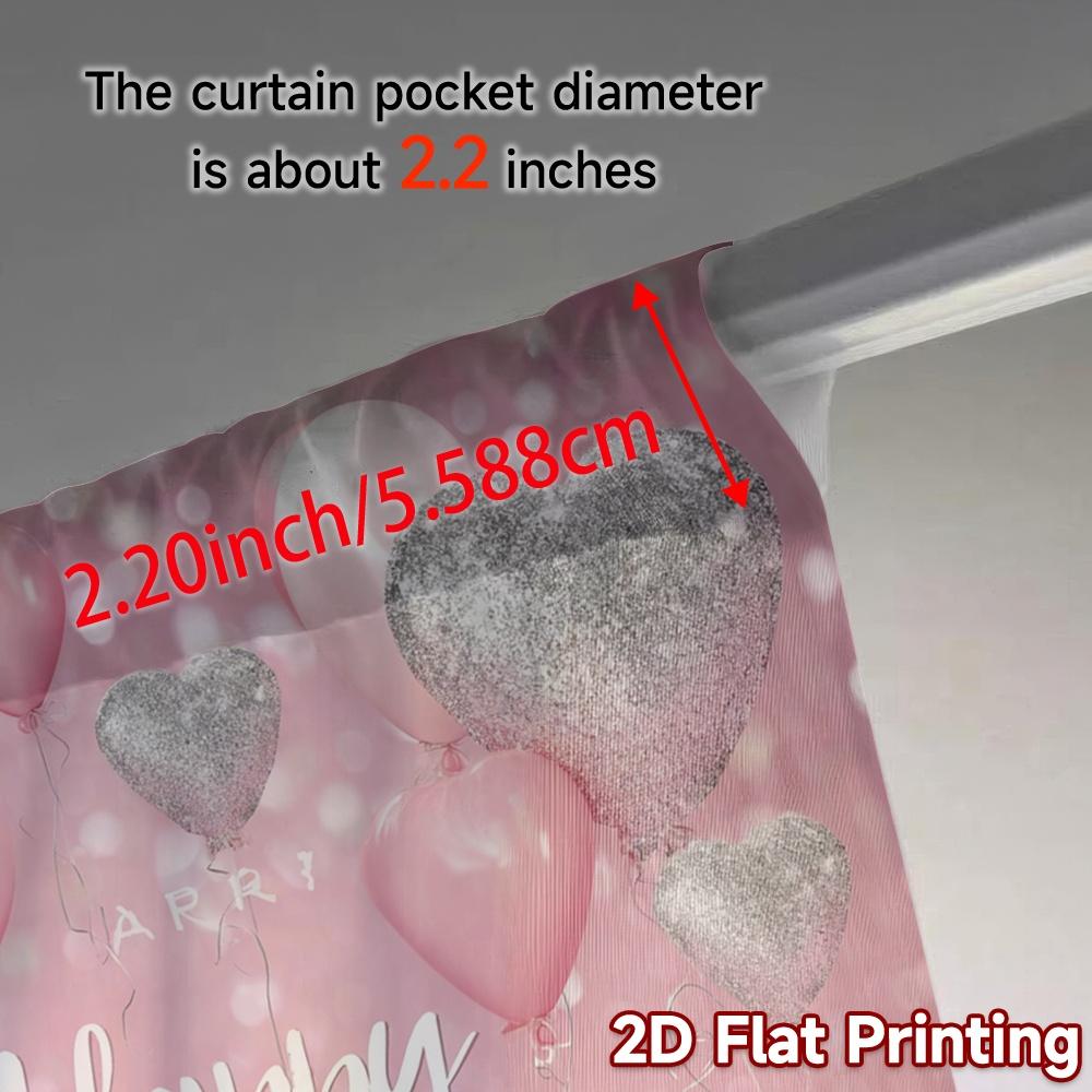 2pcs, 2D FLAT PRINTING Curtains (Without Rod) Birthday Bliss(8) Popular Curtain Cloth Fabric Curtains Decorations Inside Ldeal