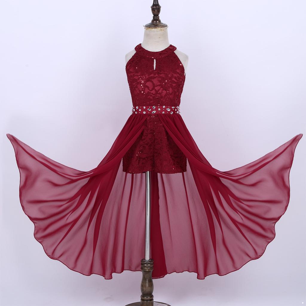 Buy Girls Floral Lace Rhinestone Maxi 