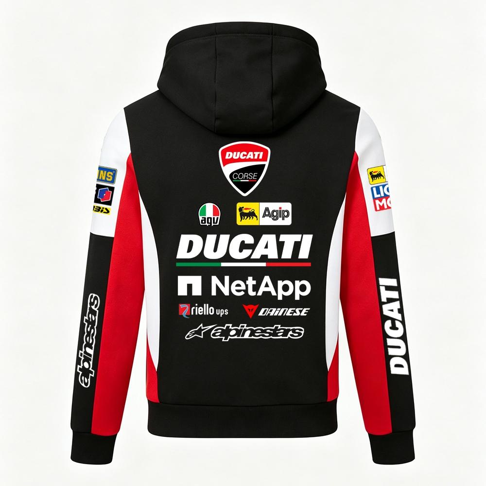 Herren Ducati Corse MotoGP Racing Hoodie Pullover Sweatshirt Lässig Motorrad Sport Kapuzenoberteil