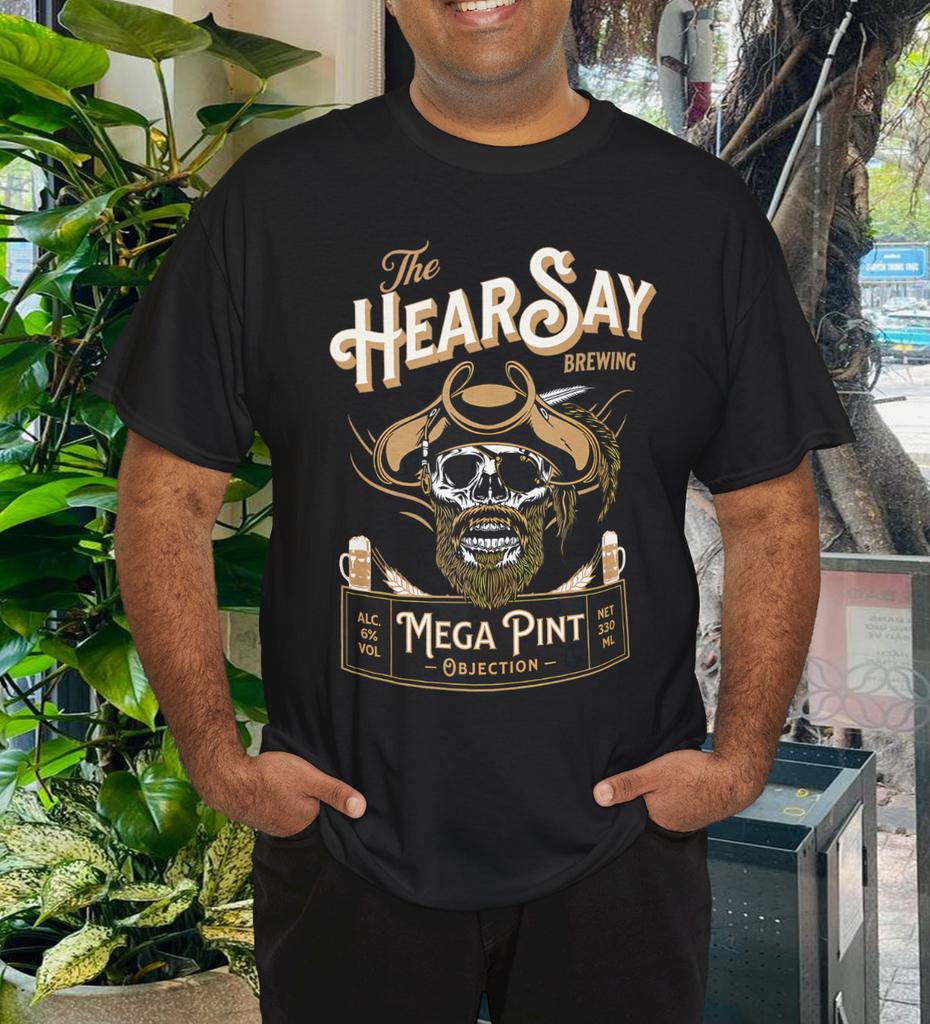 HearSay Mega Pint Brewing Objection T-Shirt Mens Womens Tees Top