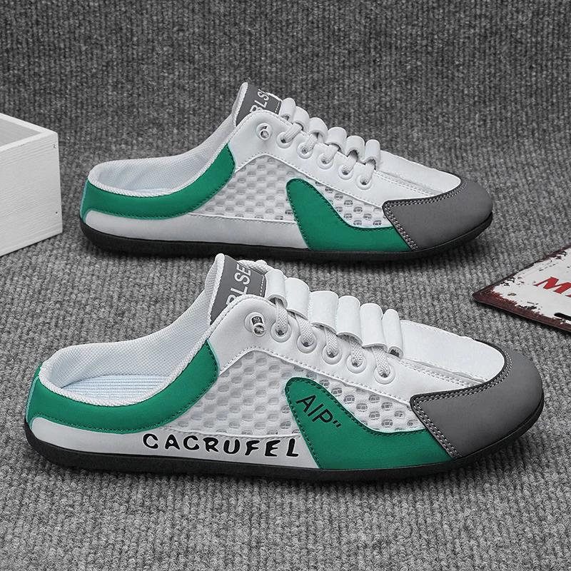2025 Summer New Half Carrier Men's Shoes Soft Sole Casual Comfortable Sneakers Men's Slip-on Beanie Shoes Sneakers for Men