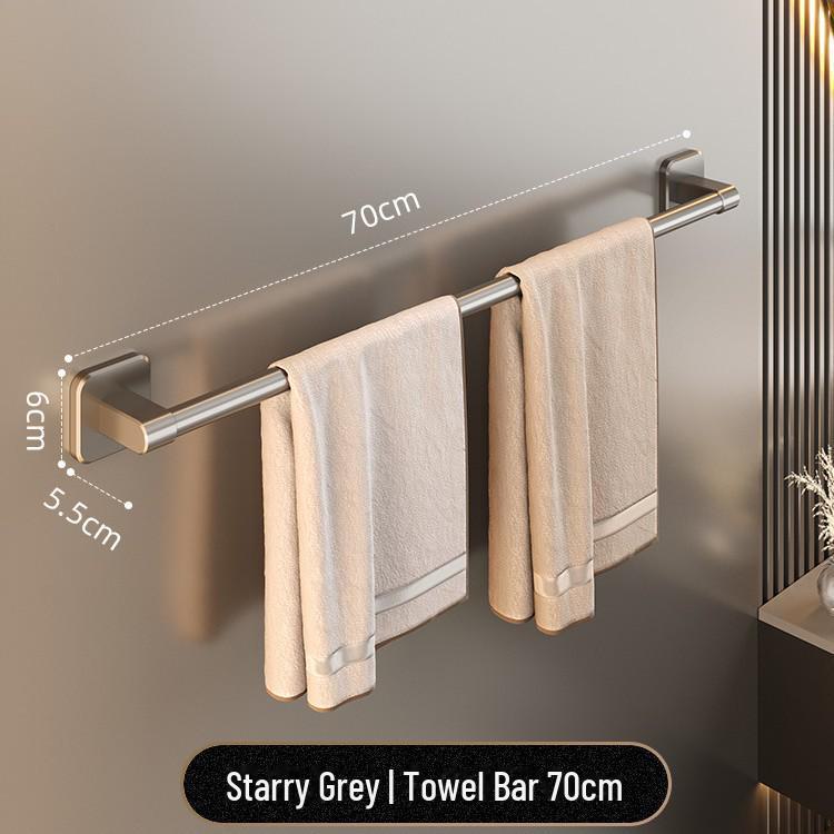 Pistolengrau Raumaluminium Stanzfreier Einzelstangen-Handtuchhalter mit Doppelgeländer für Badezimmer