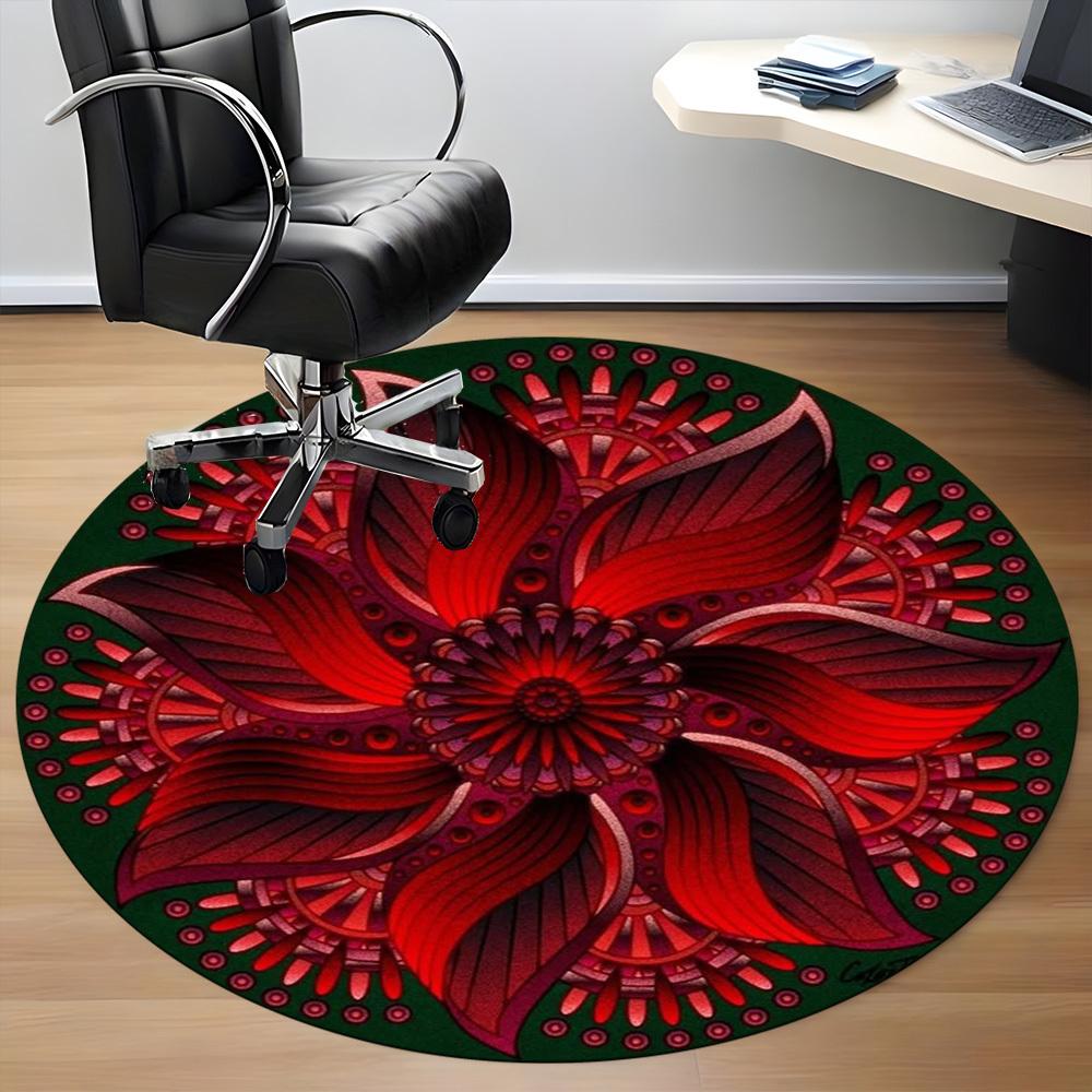 1 Stück Blumiges Mandala Stuhlteppich für das Büro, Weiche Flanell-Überwurfmatte, Perfekt für Büro, Feiertagsparty Dekoration Wahl yy251113162