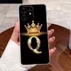 Fashion Initial Letter Crown Couple Case For Honor Play 60A 5G / Honor X6d 5G Transparent TPU Silicone Shockproof Soft Casing