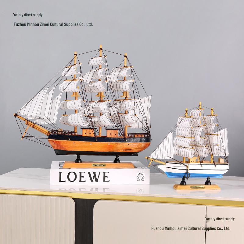 Smooth Sailing Ship Model: Elegant Ornament for Living Room, Wine Cabinet, Bookshelf, or Entryway - Perfect Small Gift