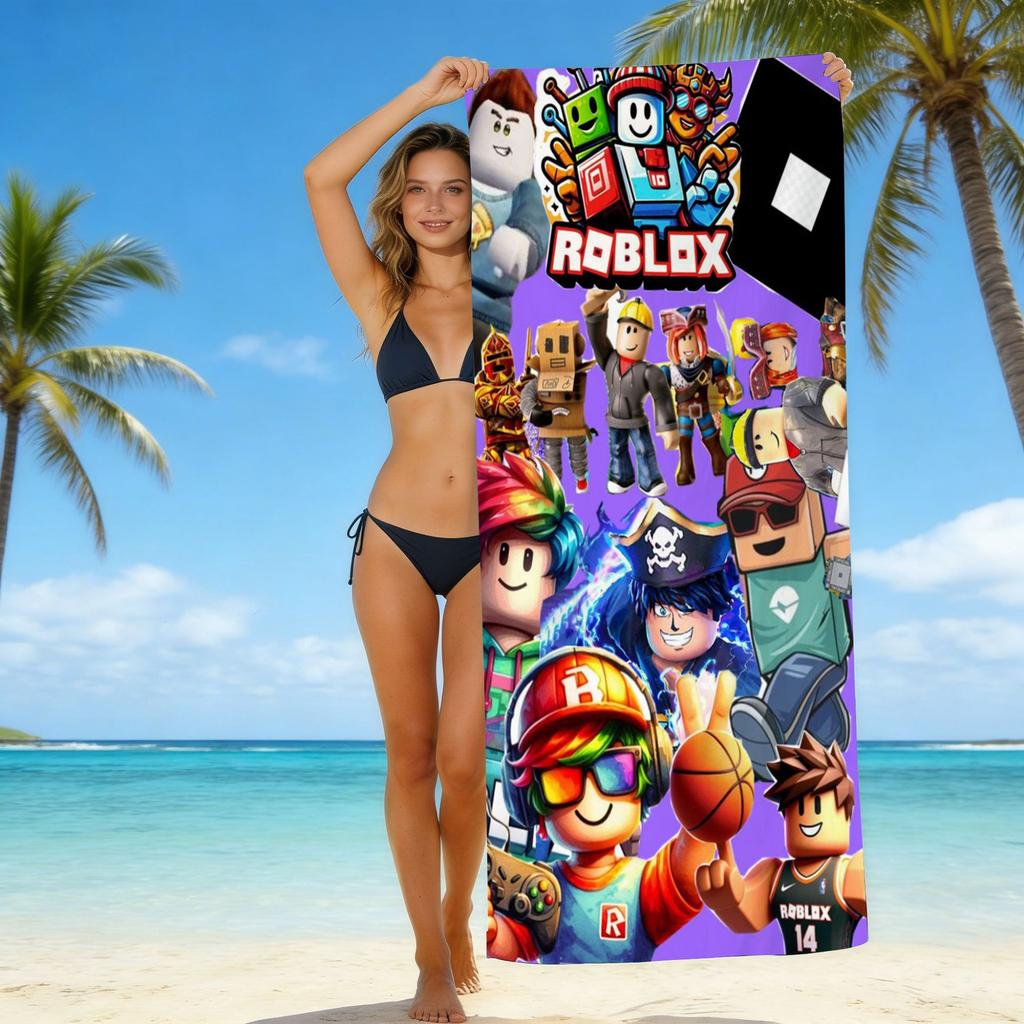 Roblox Roblox Game Beach Towel European And American Microfiber Bath Towel Beach Children Adult Towel