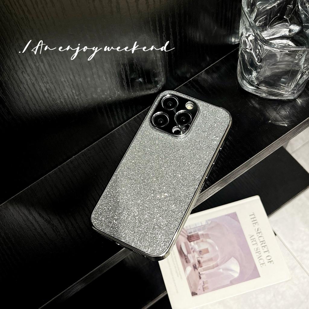 Electroplated Heat Dissipation Glitter Case Compatible with iPhone 14 Pro Max Apple 15 Phone Case 13/12 Niche High-end Feel