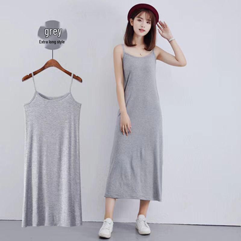 Women's Extra Long Lightweight Summer Slip Dress with Spaghetti Straps