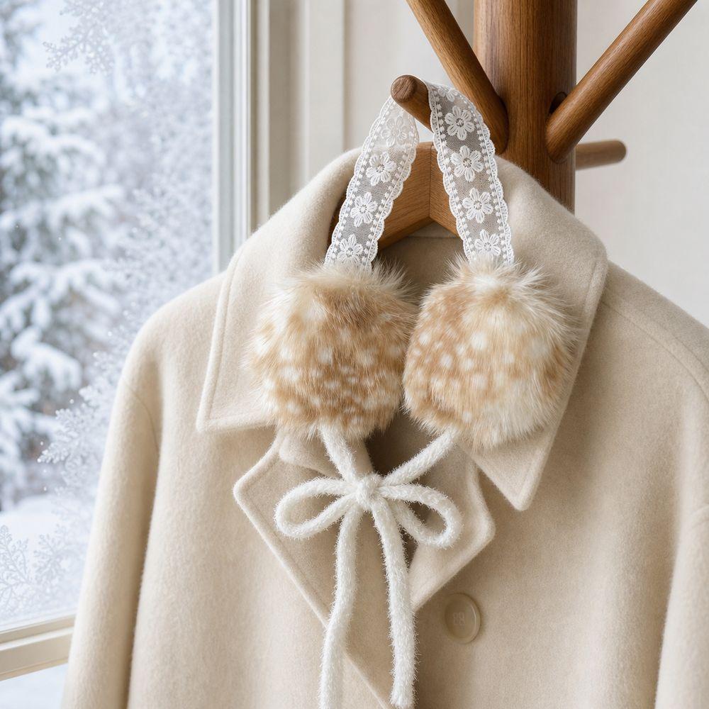 Soft Ear Cap Cold Proof Earmuffs Lace Design Plush Earmuffs Soft Lace Earmuffs Winter Season