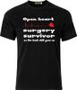 Survivant d'une opération à cœur ouvert T-shirt adulte en coton noir D.T.F couleur