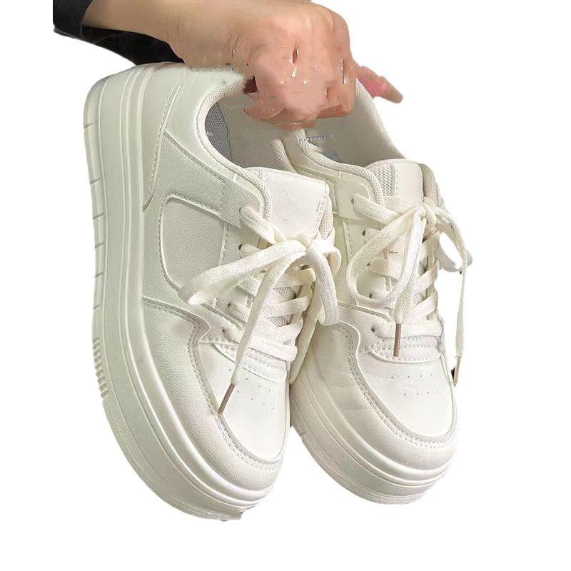 White canvas Sneakers for Women trend  Platform Women's Shoes Fashion Thick Bottom PU Leather Sneakers zapatos de mujer