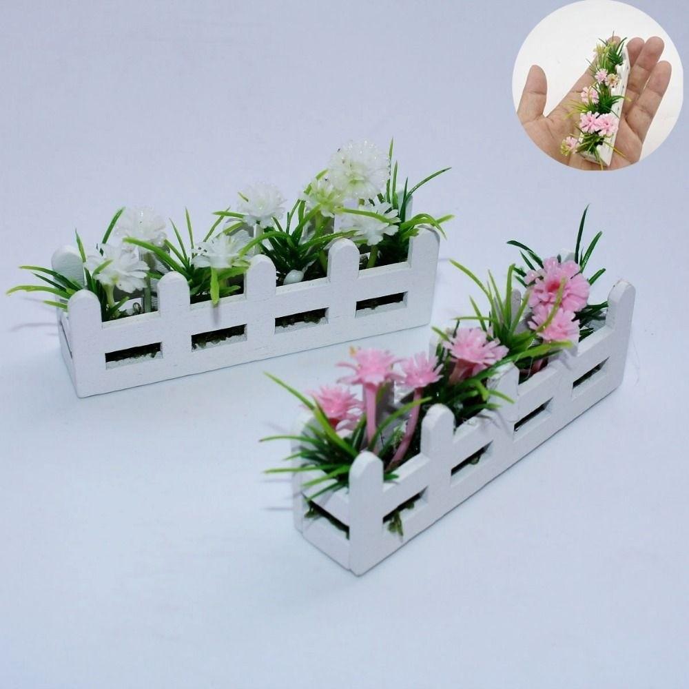8 Styles Flower Fence Decor Lifelike Garden Lifelike Artificial Flower Doll House Decor