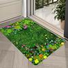 2D Realistic Wildflower Meadow Entrance Mat Colorful Daisy Floral Print Doormat Non-Slip Soft Floor Rug for Bedroom Entryway