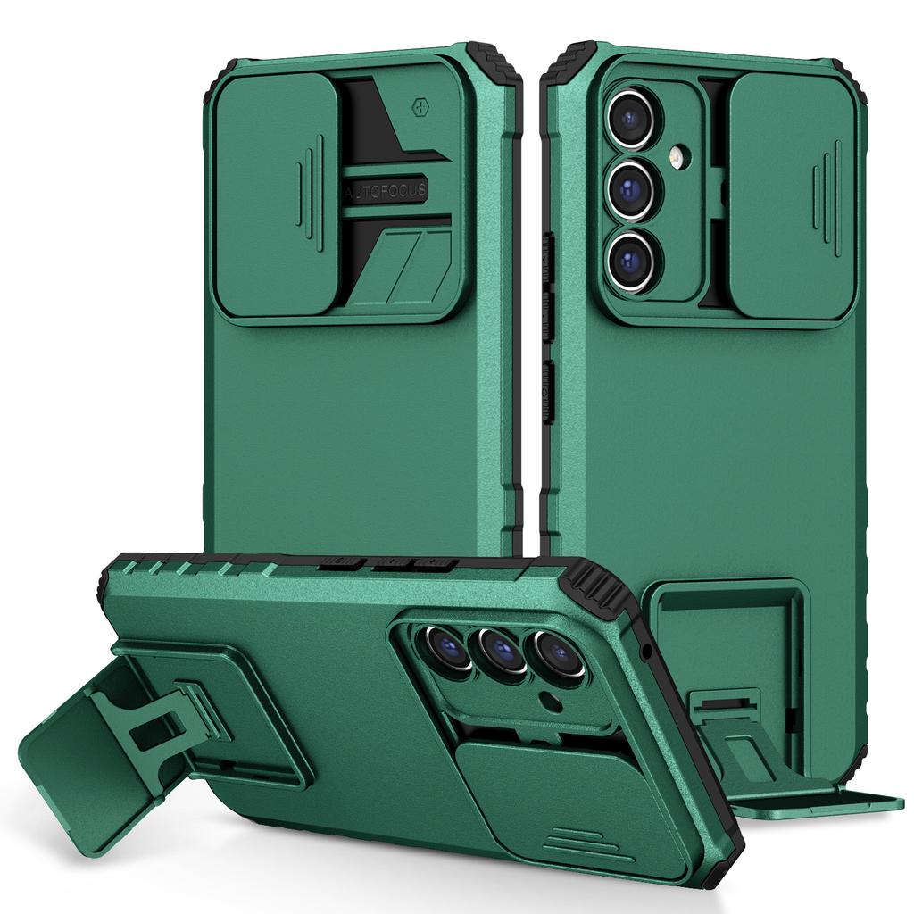 For Samsung Galaxy A36 5G Case Camera Slider PC+TPU Phone Cover with Kickstand
