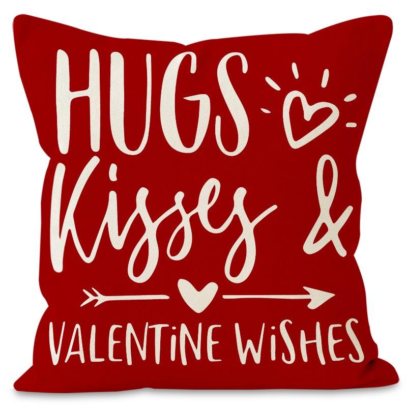 Valentine s Day Love Pattern Print Home Decor Pillowcase Bedroom Living Room Sofa Decoration Polyester Cushion Cover 45x45cm