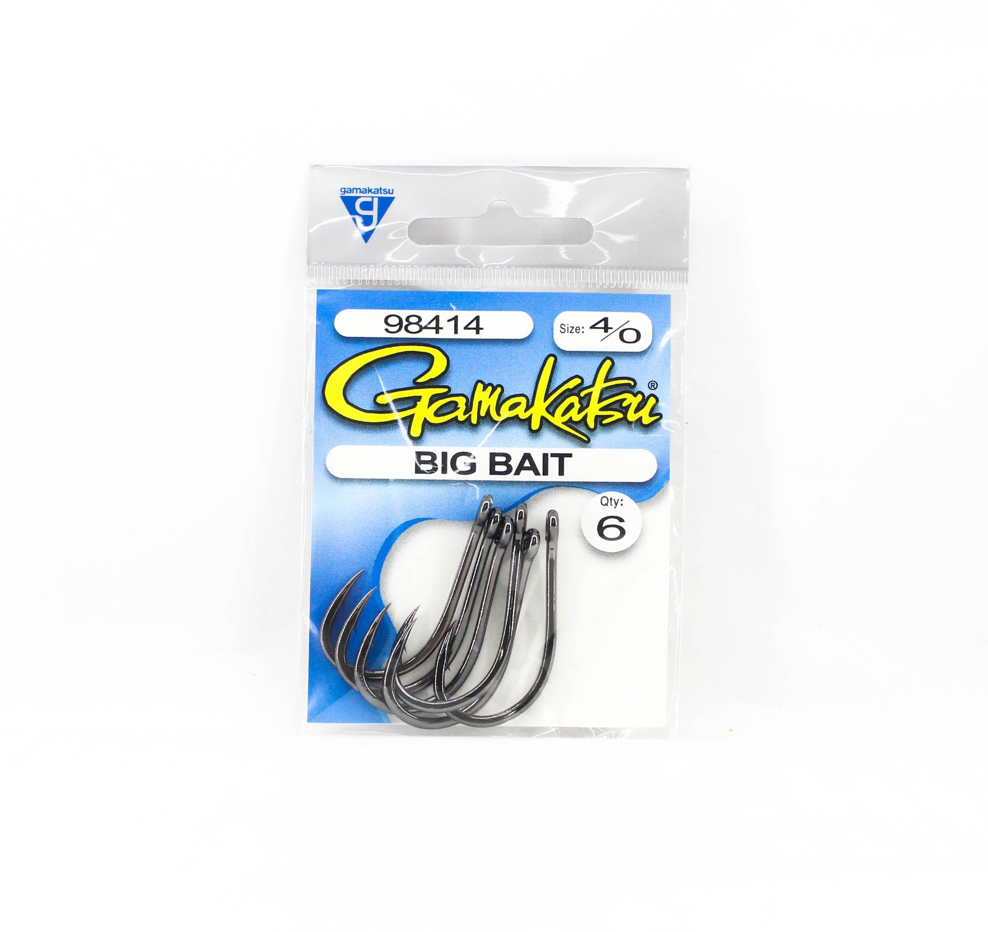 Gamakatsu 98414 Big Bait Hook NSB Size 4/0, 6 Per Pack (9236)